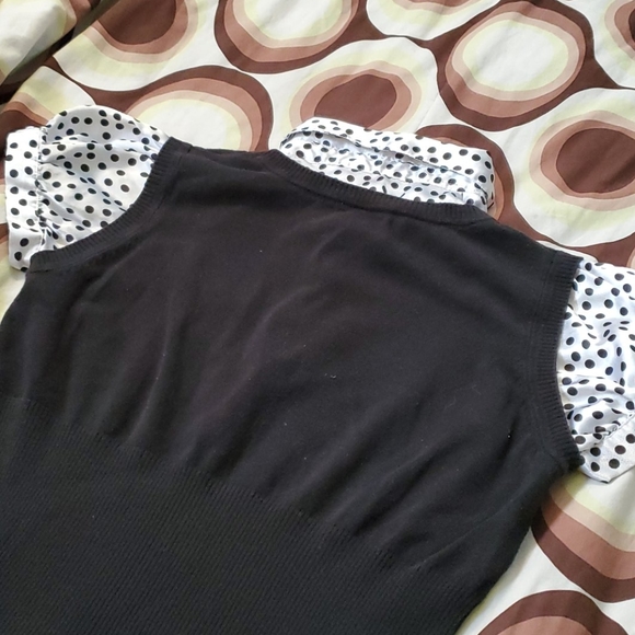 🫱🏿🫲🏾 Women blk/wht motherhood maternity blouse size M - Picture 9 of 9